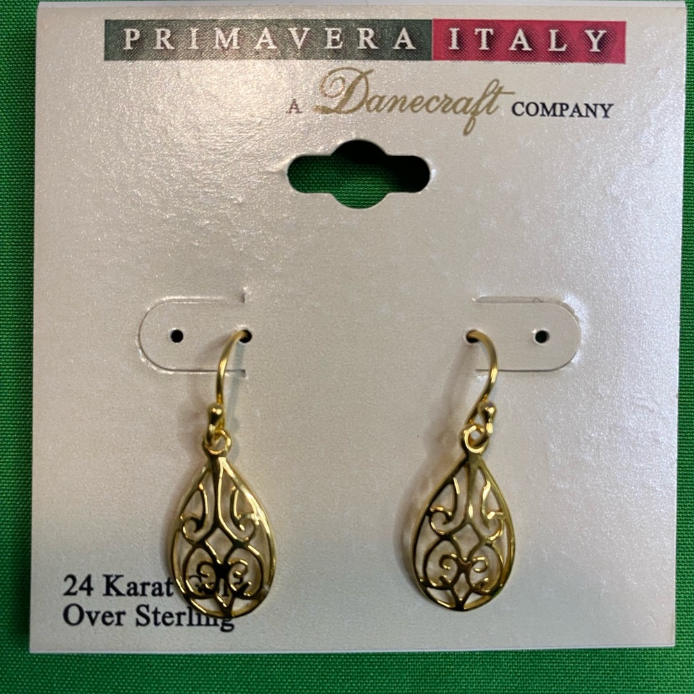 Primavera Italy Gold Filigree Earrings